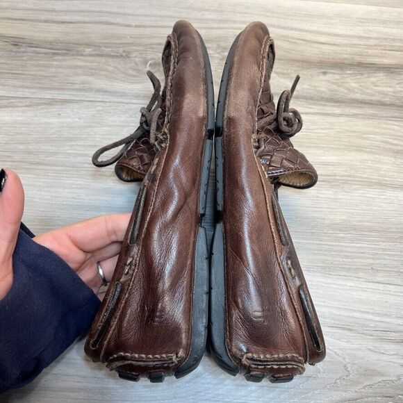 Frye West Woven Driver Mens Size 8.5 Brown Casual Slip On Driving Shoes Loafers - Picture 2 of 10